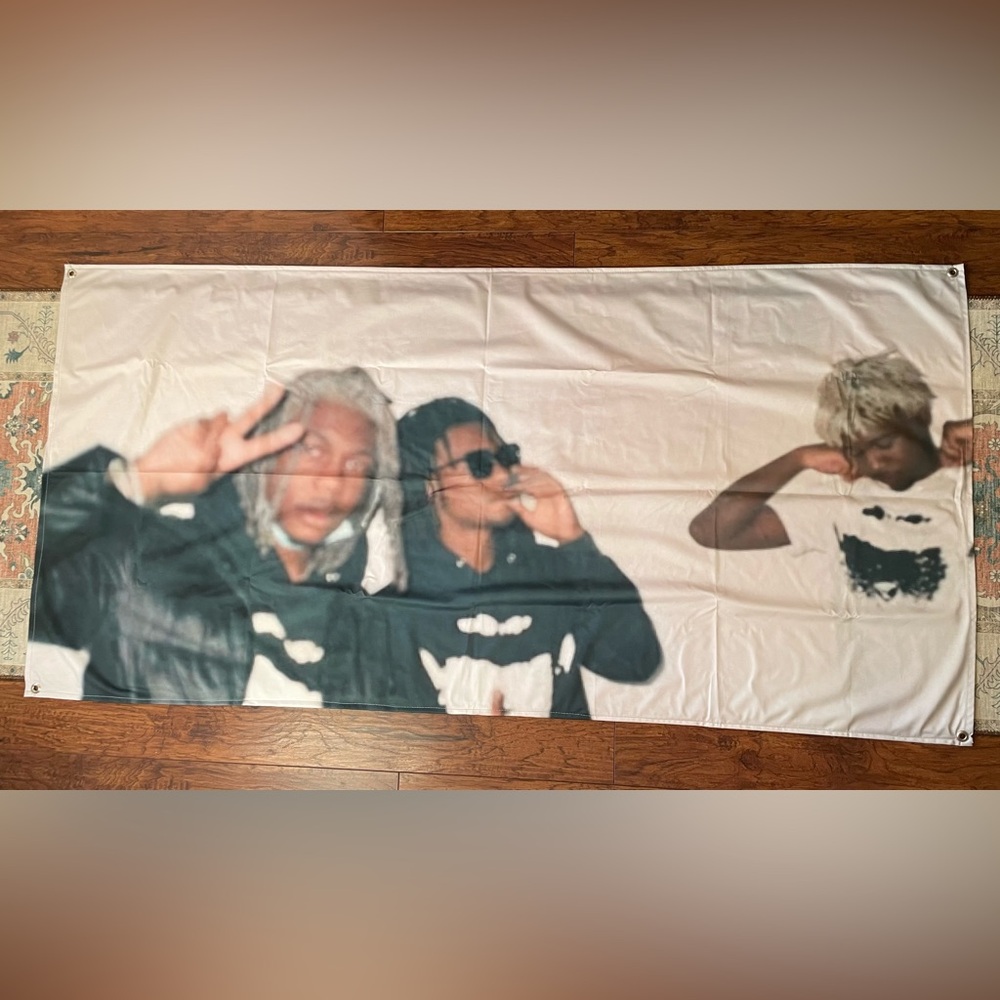 Ken Carson, trio of rappers large fabric wall tapestry - 6 ft long and 3 ft wide